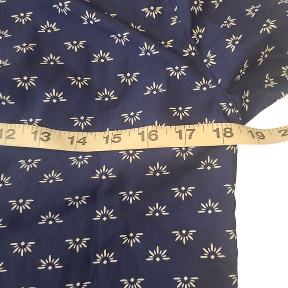Eddie Bauer TOP Buttoned Short-Sleeved Cute Navy White Print Size XS - Picture 10 of 12
